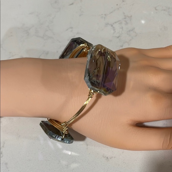 Chunky Wire-Wrapped Crystal Bracelet - Picture 1 of 7